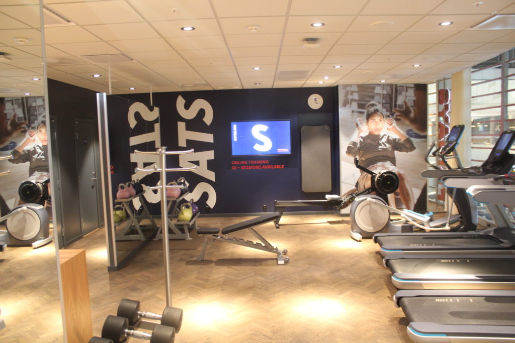 The gym in the SAS Domestic Lounge at Oslo Gardermoen