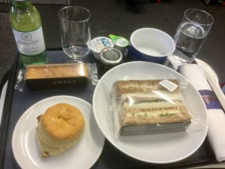 Afternoon tea in British Airways business class Club Europe