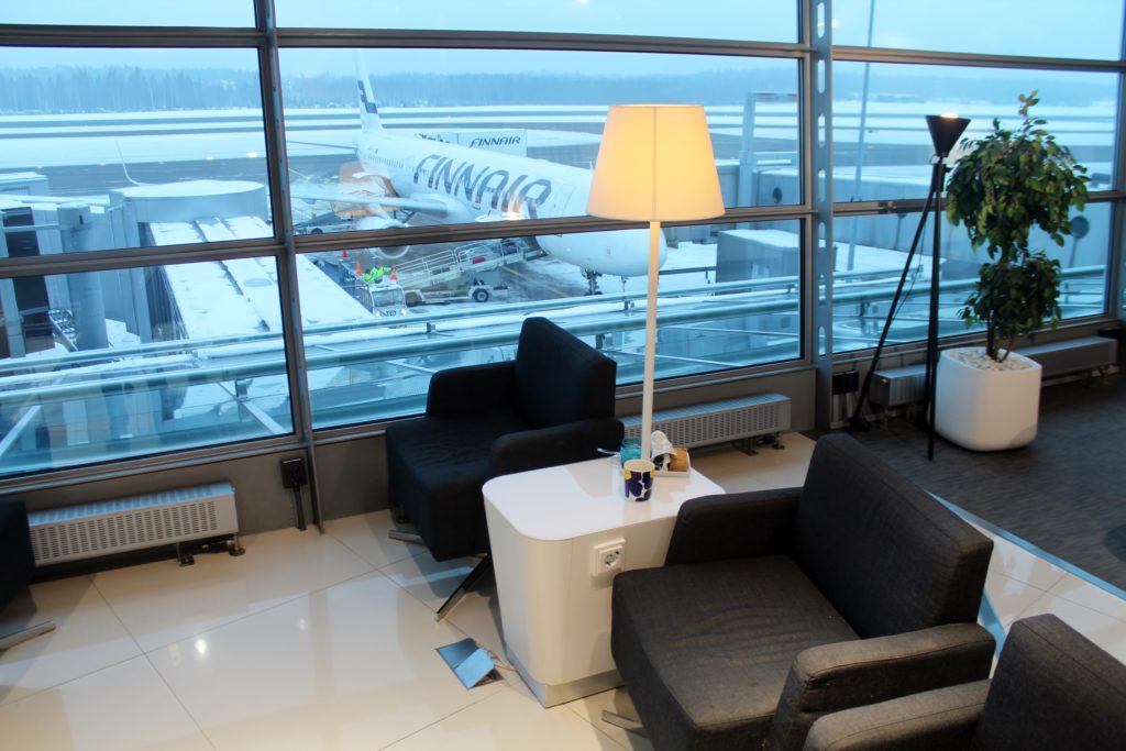 Apron view from the Finnair Schengen Lounge in Helsinki