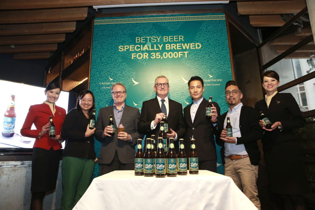 Betsy Beer craft beer in Cathay Pacific business class and first class