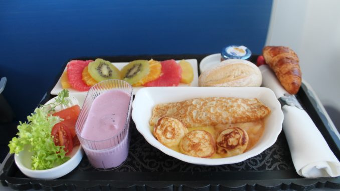 A very colourful breakfast in KLM business class