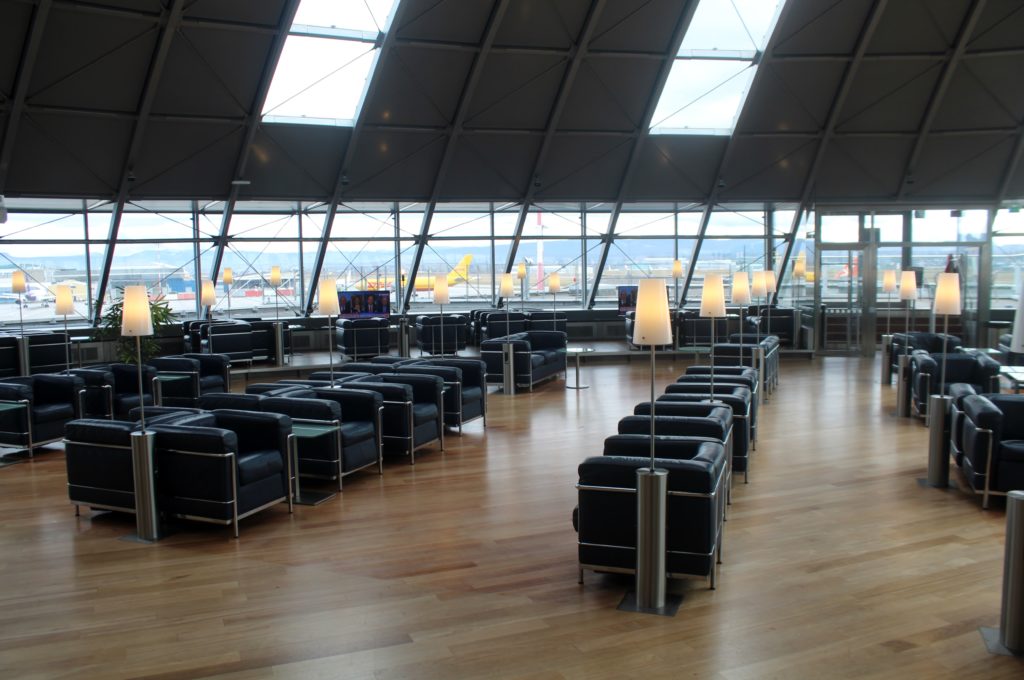 Inside the Skyview Lounge at Basel EuroAirport