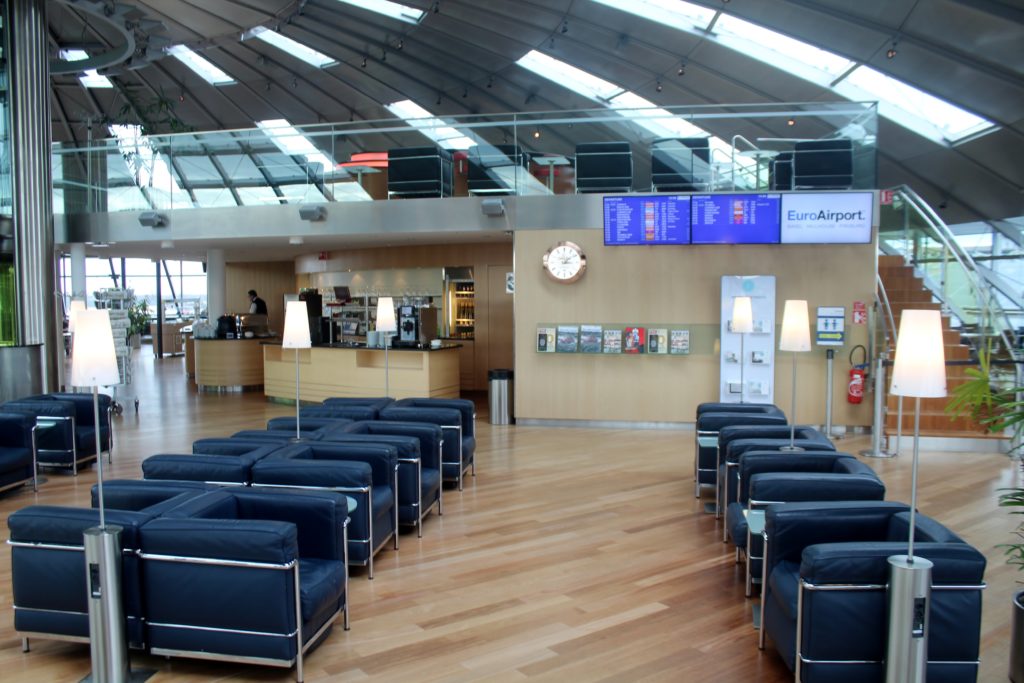 Inside the Skyview Lounge at Basel EuroAirport