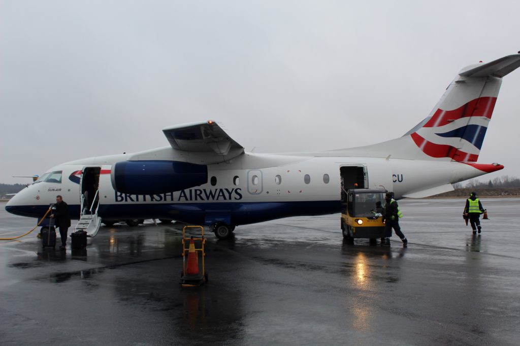 British Airways Sun Air of Scandinavia Aarhus-Stockholm Bromma