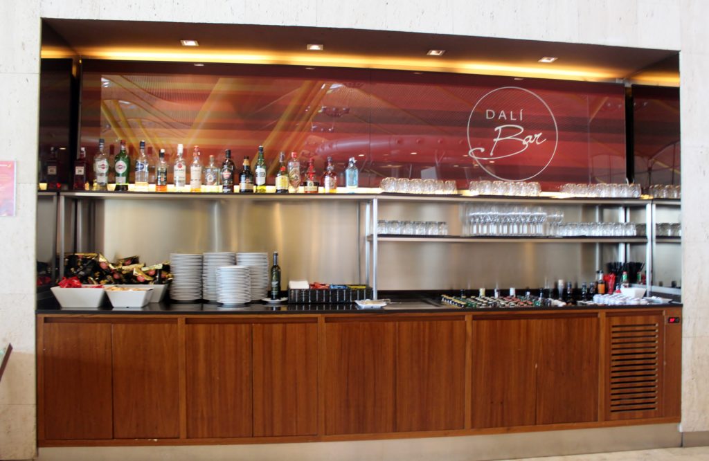 Beer and spirits selection in the Iberia Sala VIP Dali Lounge in Madrid