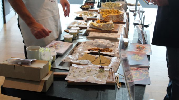 Cheese tasting in the British Airways Galleries First Lounge at London Heathrow