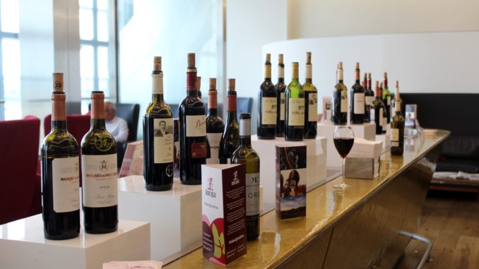 Rioja wine tasting in the British Airways Galleries First Lounge at London Heathrow