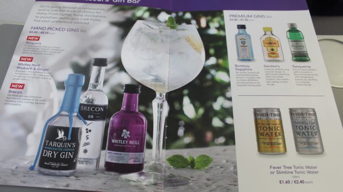 The connoisseur's gin bar on Flybe