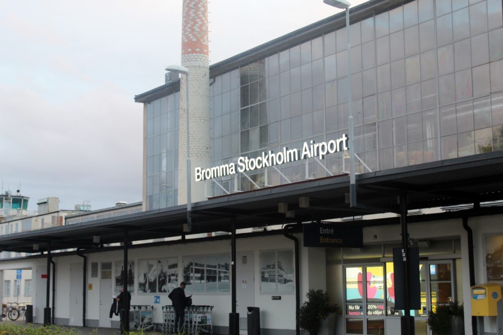 Stockholm Bromma airport exterior of terminal building