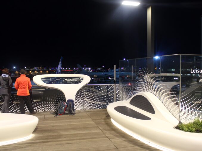 The outdoor terrace at Frankfurt airport