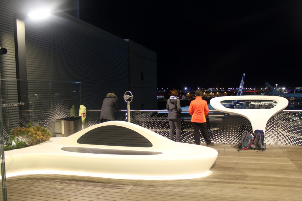 The outdoor terrace at Frankfurt airport