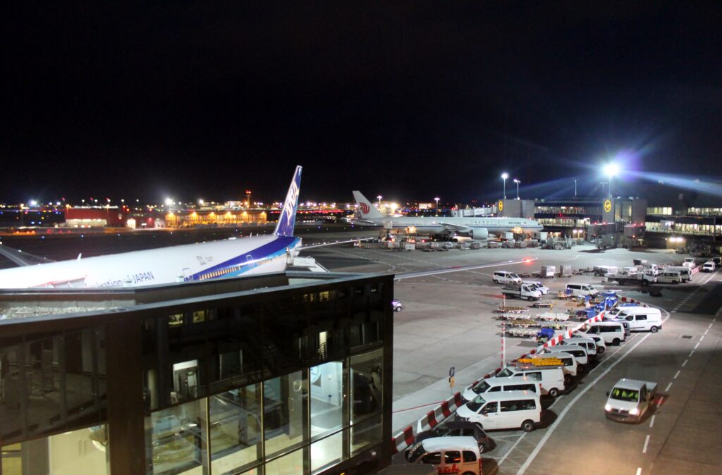 The outdoor terrace at Frankfurt airport