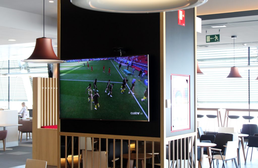 World cup football in the Iberia Lounge in Madrid