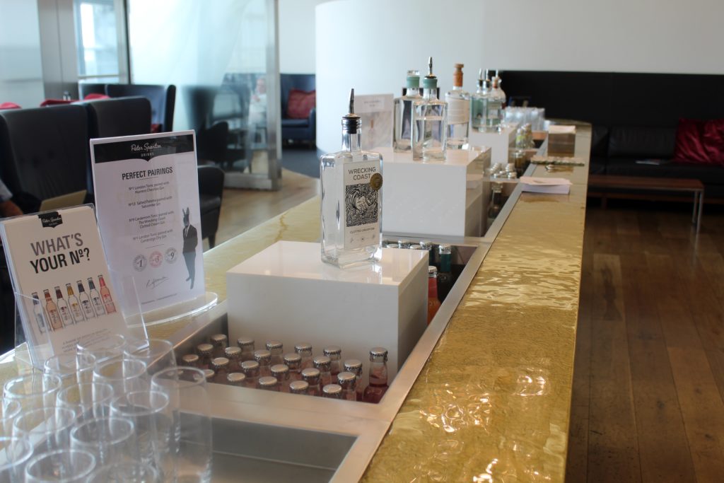 Gin festival in the British Airways Galleries First Lounge at Heathrow terminal 5