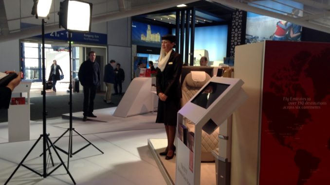 Launch of the new Emirates business class seat at the ITB Berlin