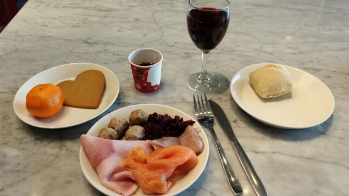 Swedish Christmas lunch in the SAS Gold Lounge at Stockholm Arlanda