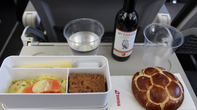 Football-themed meal in Swiss Economy Class
