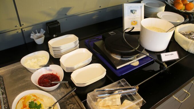 Waffles in the Aviator Lounge at Stockholm Arlanda airport