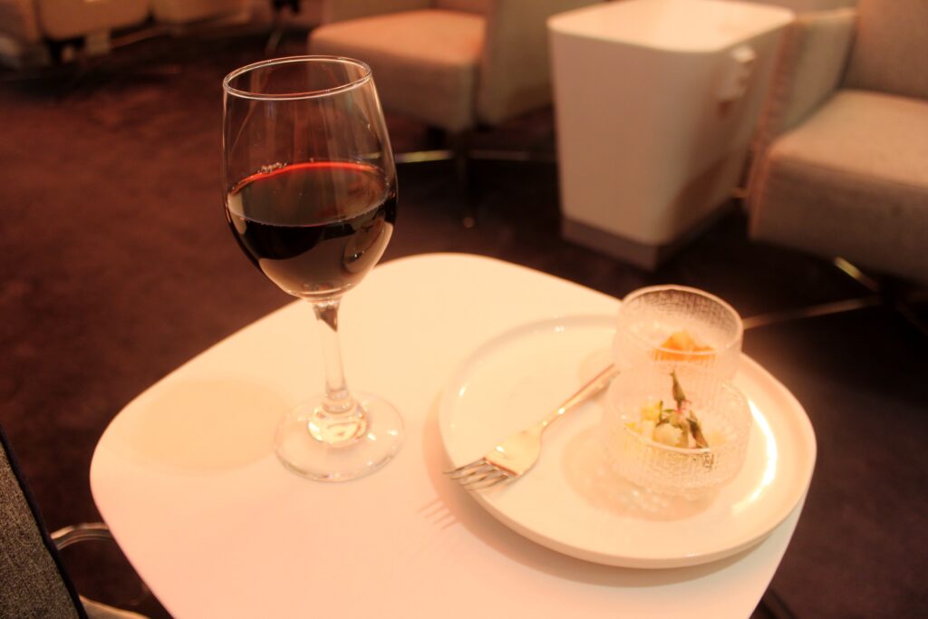 Dinner in the Finnair Premium Lounge in Helsinki