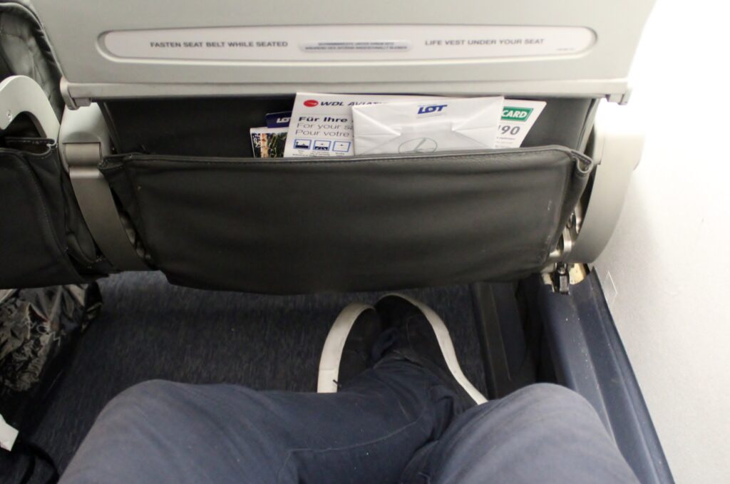 Excellent legroom in business class on the WDL Aviation Embraer 190
