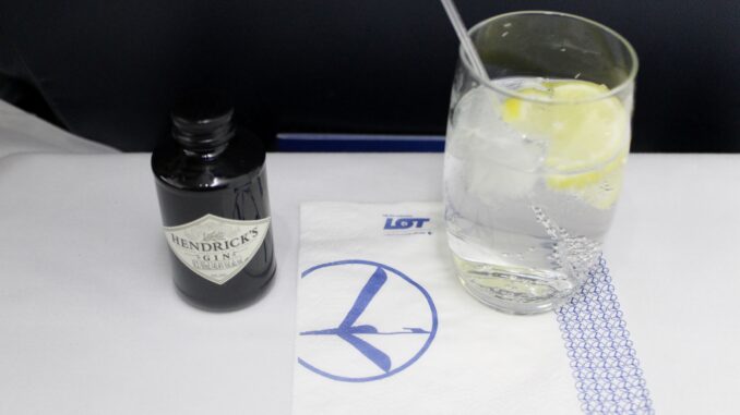 Hendrick's gin in LOT business class