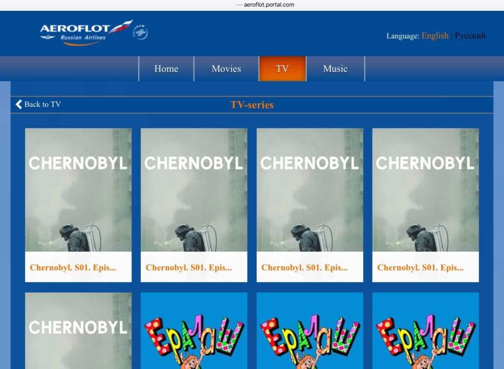 Aeroflot Economy Class Stockholm-Moscow