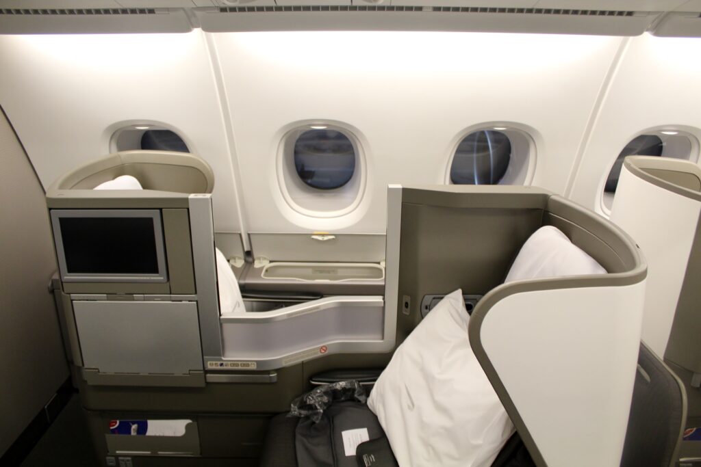 British Airways Club World on the Airbus A380