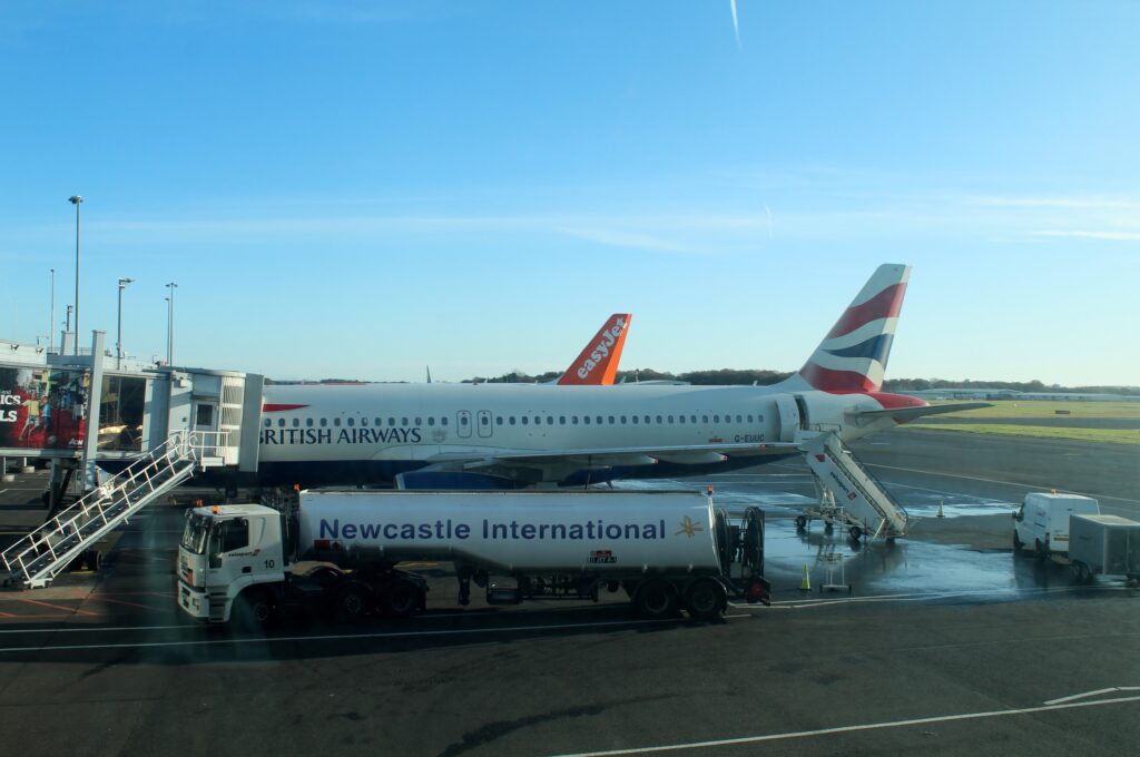 British Airways priority boarding at Newcastle airport