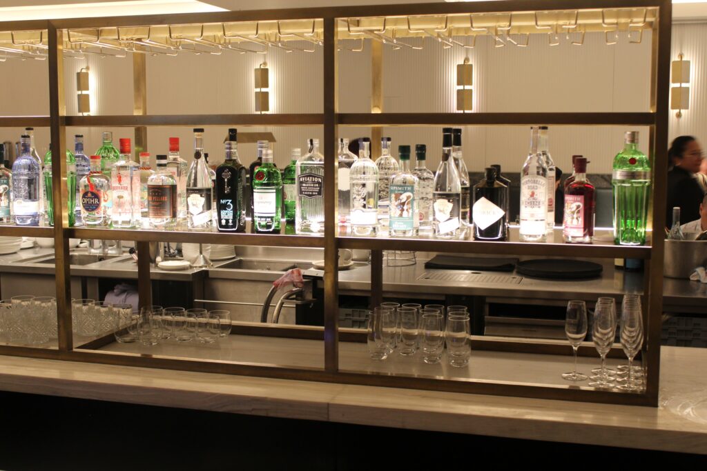 Gin & tonics in the Qantas Lounge at London Heathrow