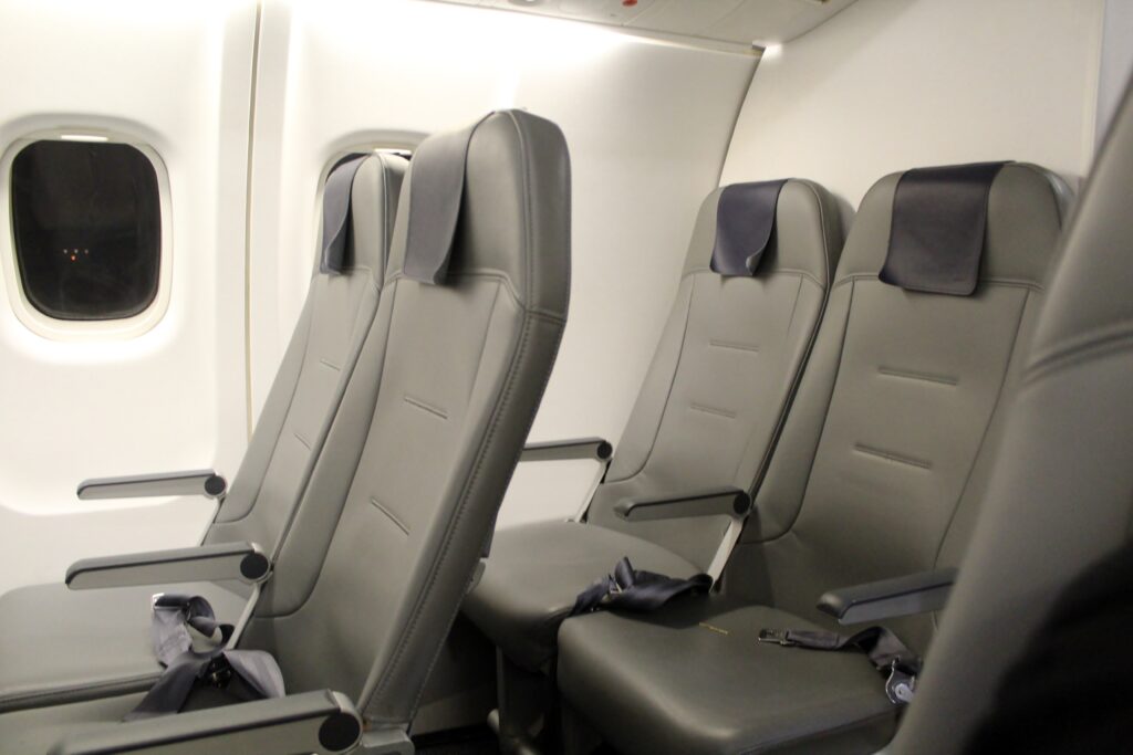 The new Finnair Norra Nordic Regional Airlines regional seat in economy class on the ATR-72