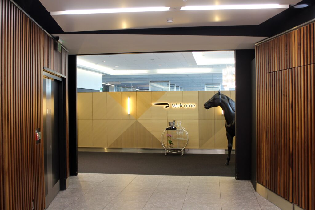 The new champagne cart in the British Airways Galleries First Lounge at London Heathrow Terminal 5