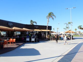 The outdoor cafe at Faro airport