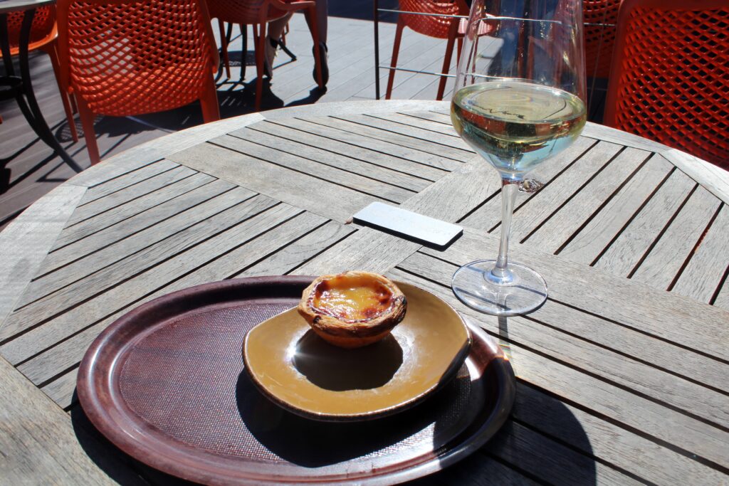 The outdoor cafe at Faro airport