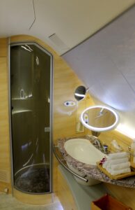 The shower in Emirates First Class on the Airbus A380