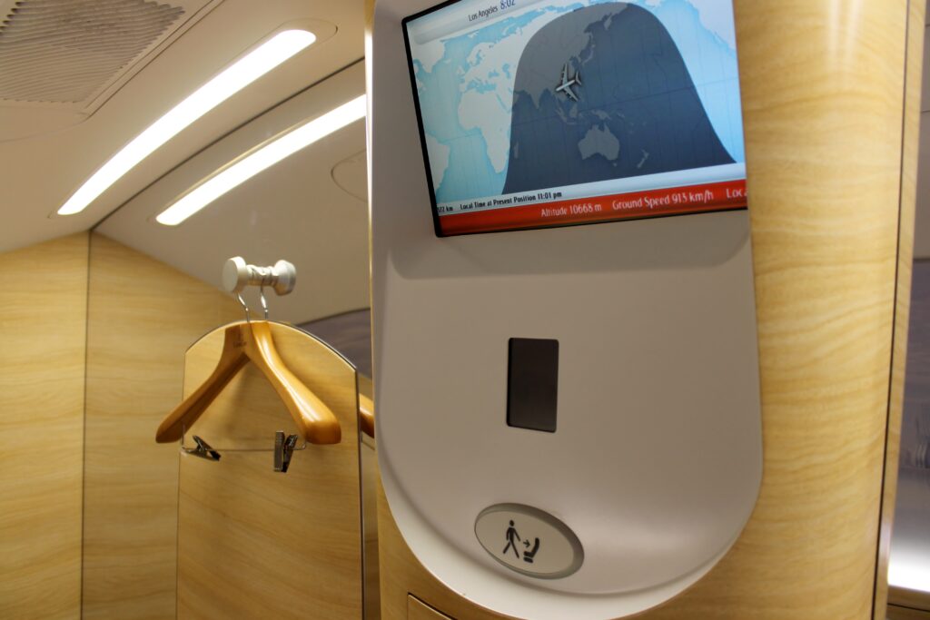 The shower in Emirates First Class on the Airbus A380