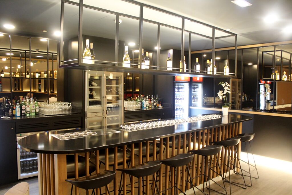 The wine bar in the Sala VIP Dali Lounge in Madrid