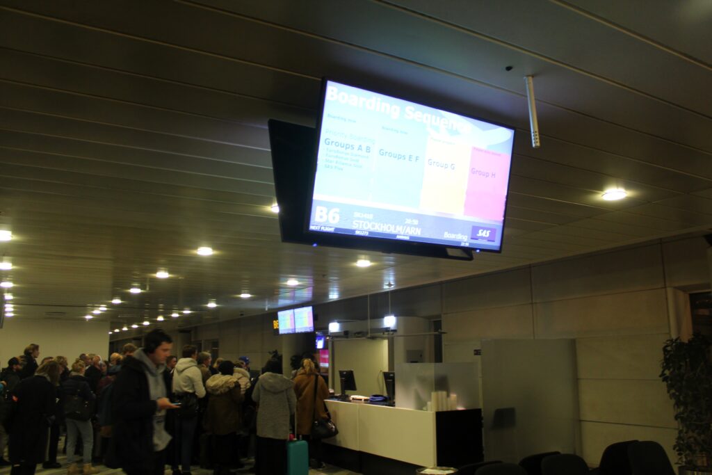 SAS priority boarding at Copenhagen Kastrup