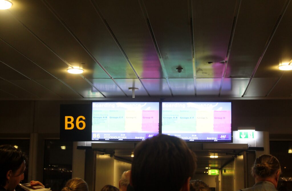 SAS priority boarding at Copenhagen Kastrup