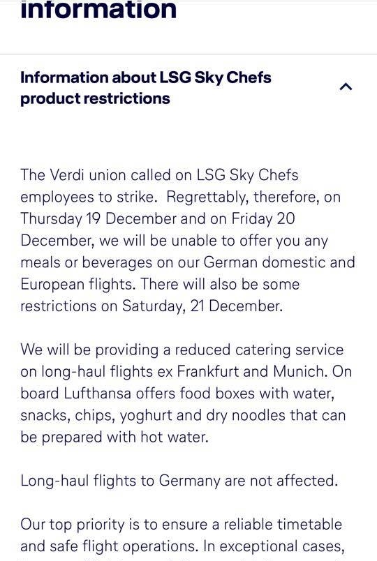 Lufthansa catering strike