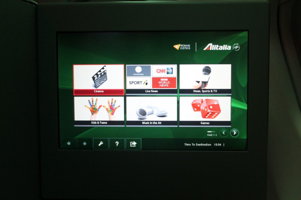 Alitalia Business Class Johannesburg-Rome