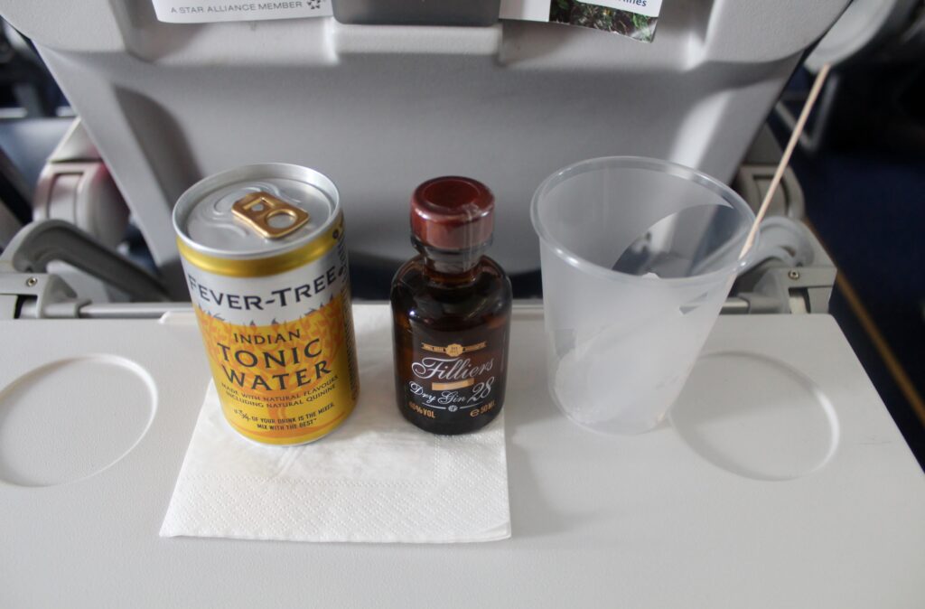 Filliers gin in Brussels Airlines economy class
